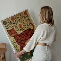 Folk Art Style Leopard Print