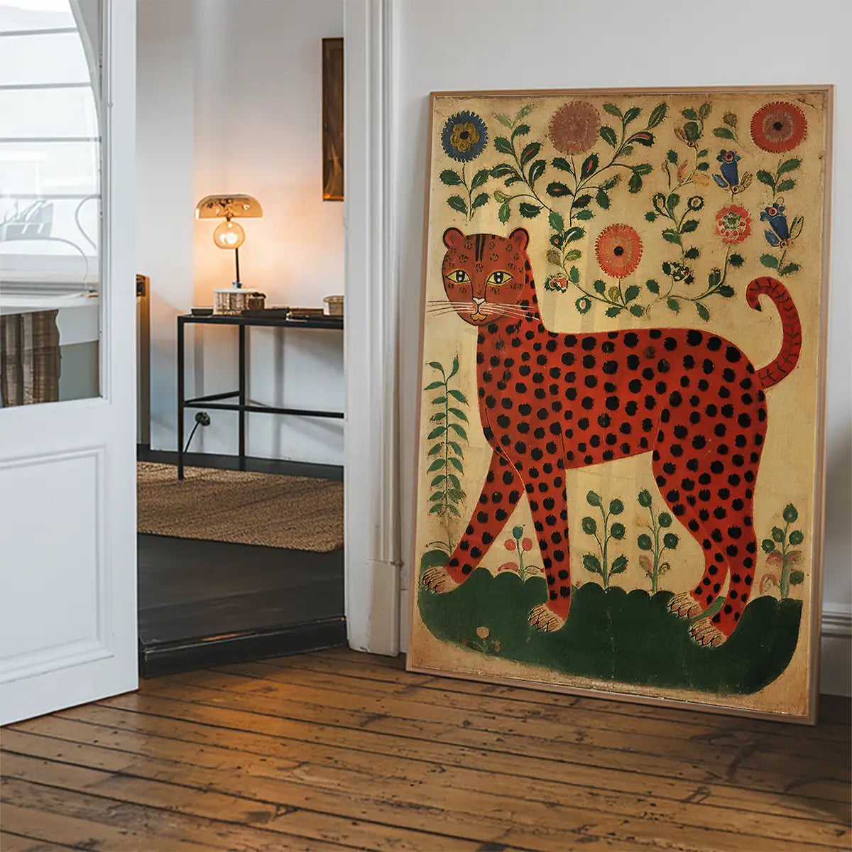 Folk Art Style Leopard Print