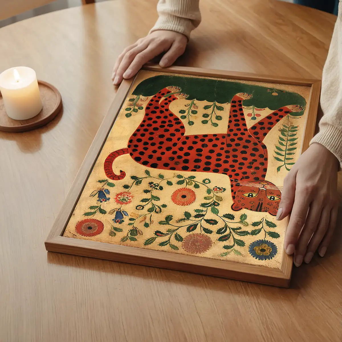 Folk Art Style Leopard Print