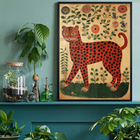 Folk Art Style Leopard Print