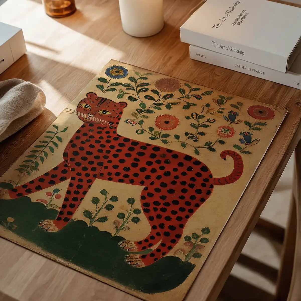 Folk Art Style Leopard Print