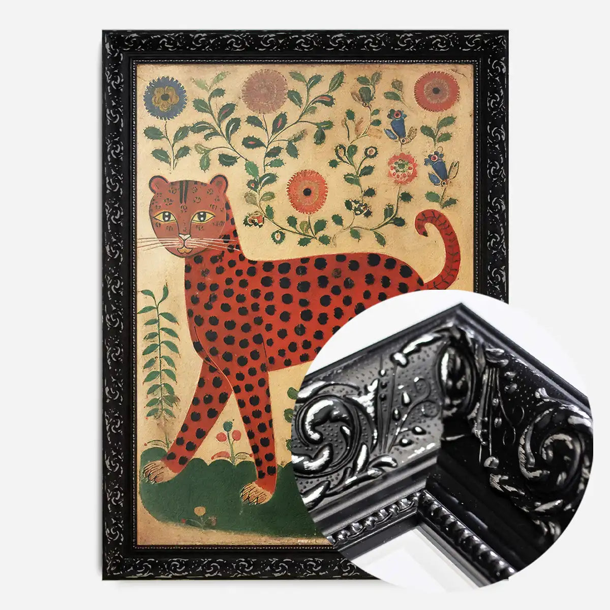 Folk Art Style Leopard Print