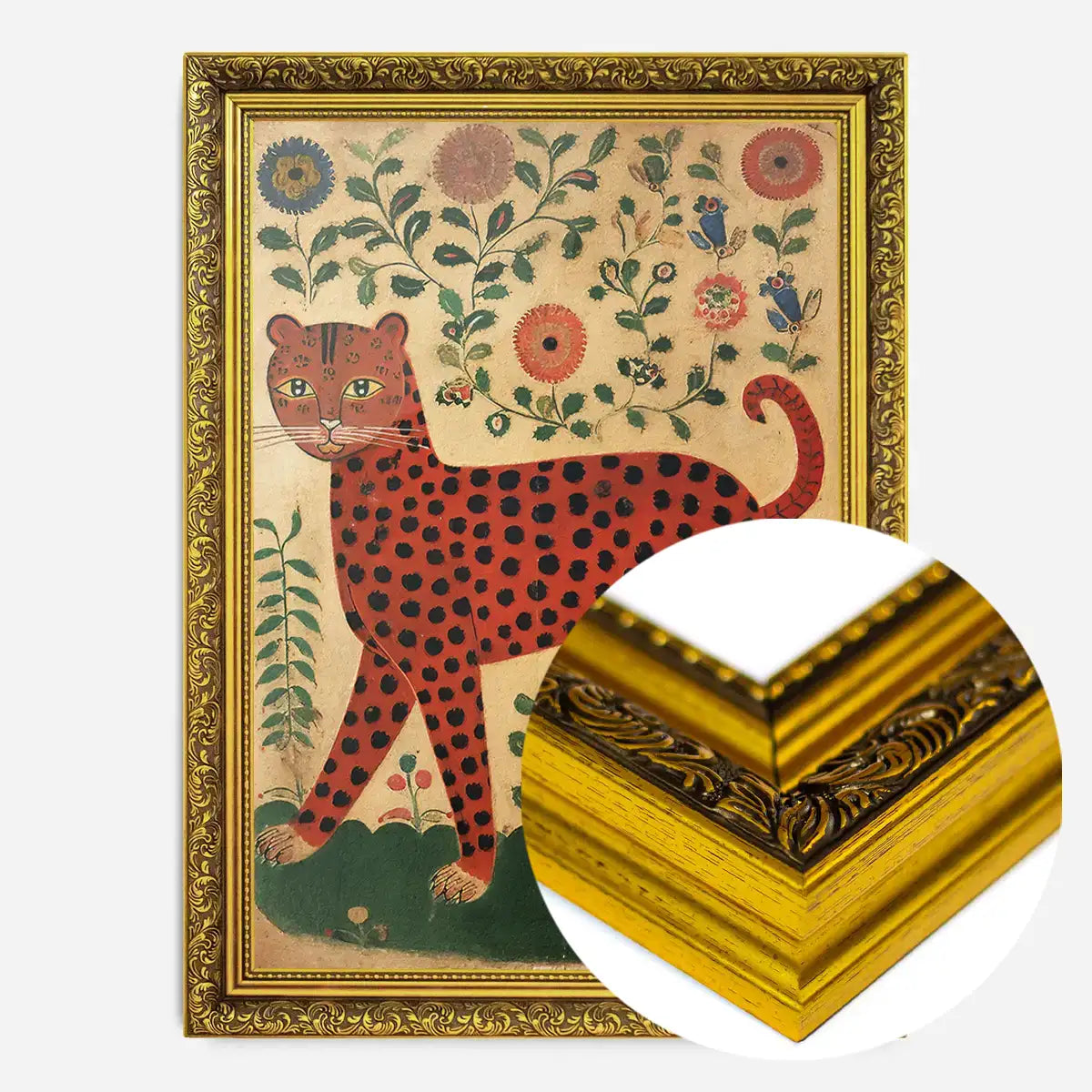 Folk Art Style Leopard Print