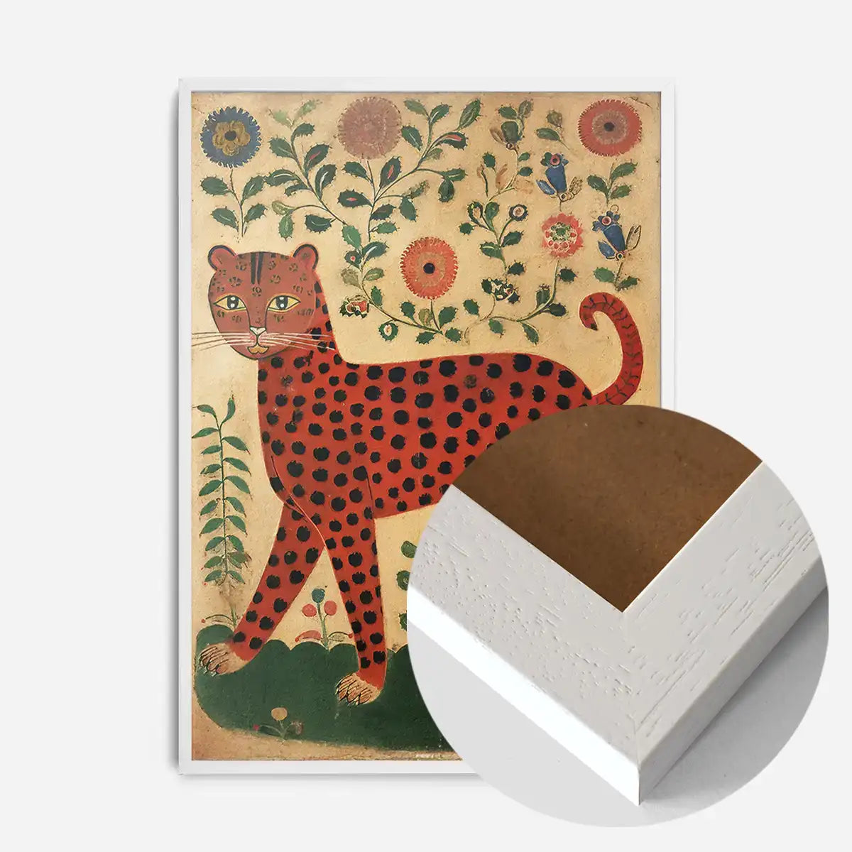 Folk Art Style Leopard Print