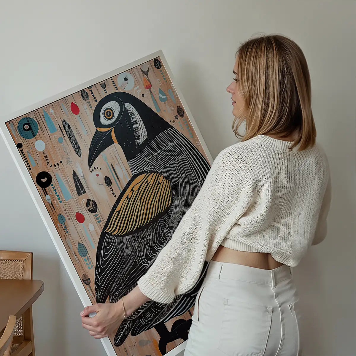 Folk Art Style Bird Print
