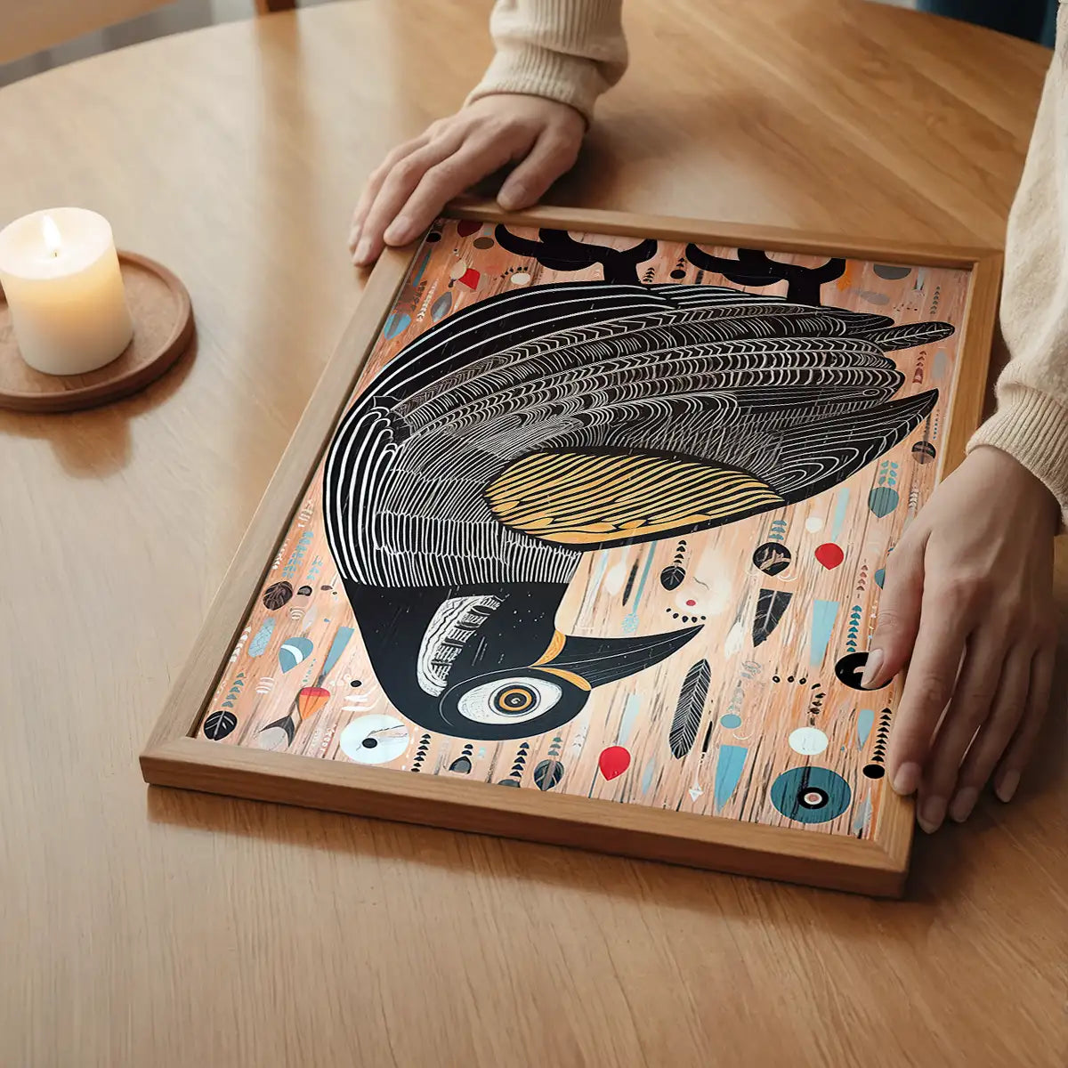 Folk Art Style Bird Print