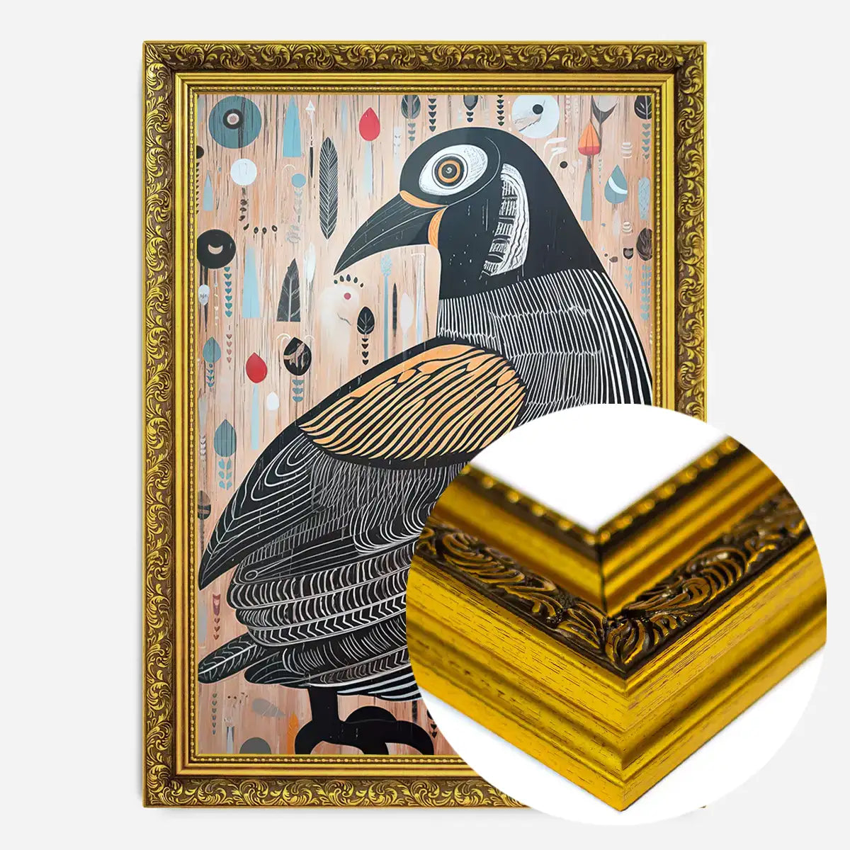 Folk Art Style Bird Print