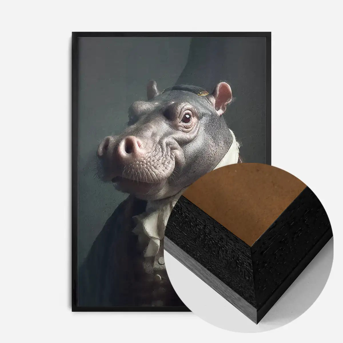Hippo Animal Portrait Print