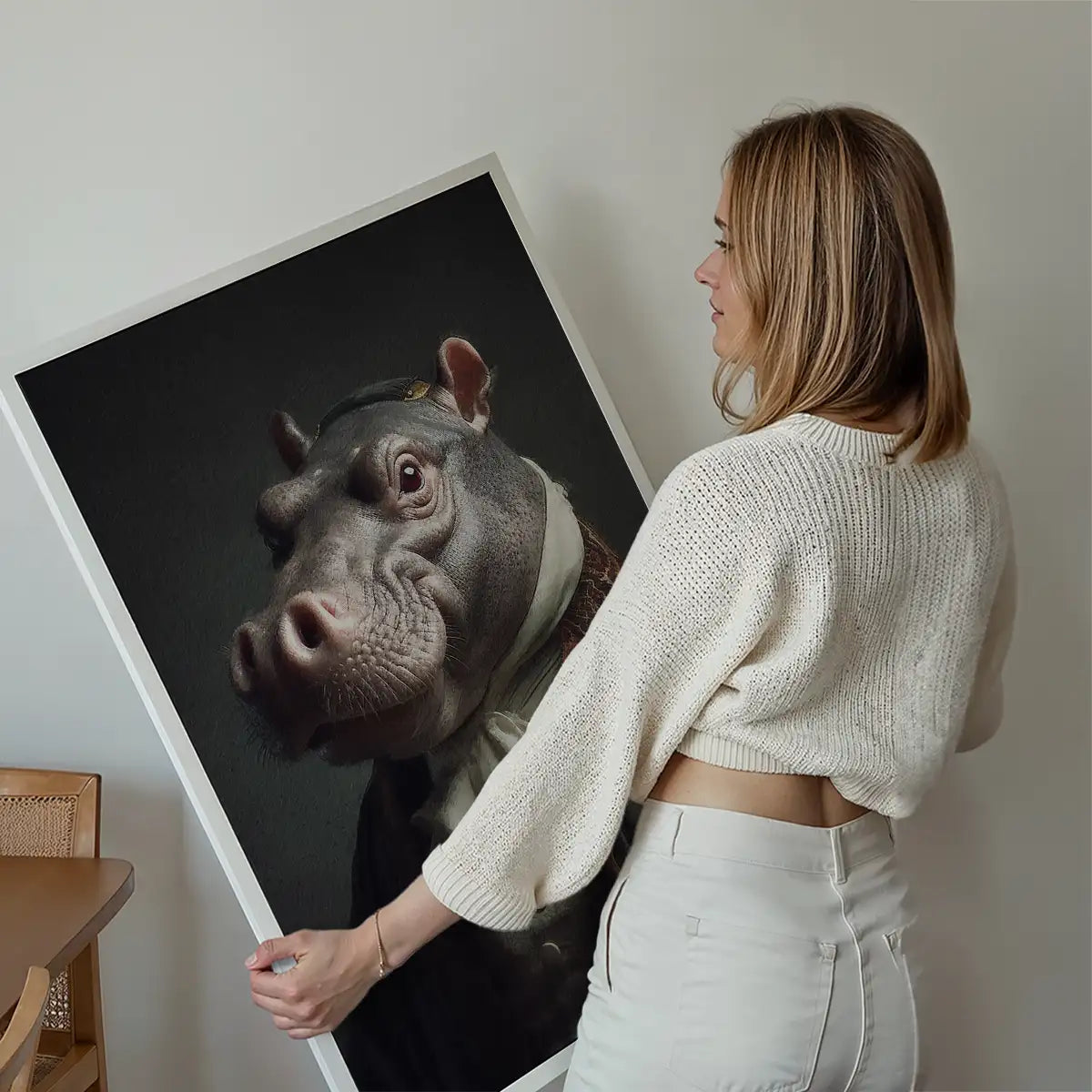 Hippo Animal Portrait Print