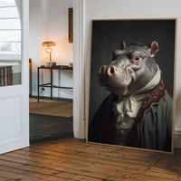 Hippo Animal Portrait Print