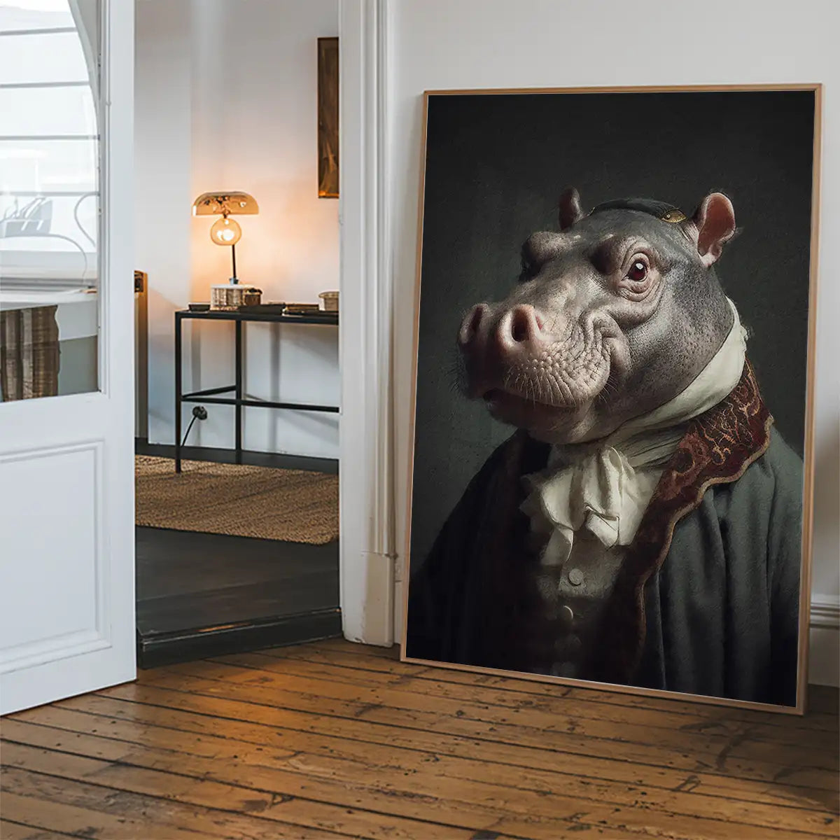 Hippo Animal Portrait Print