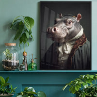 Hippo Animal Portrait Print