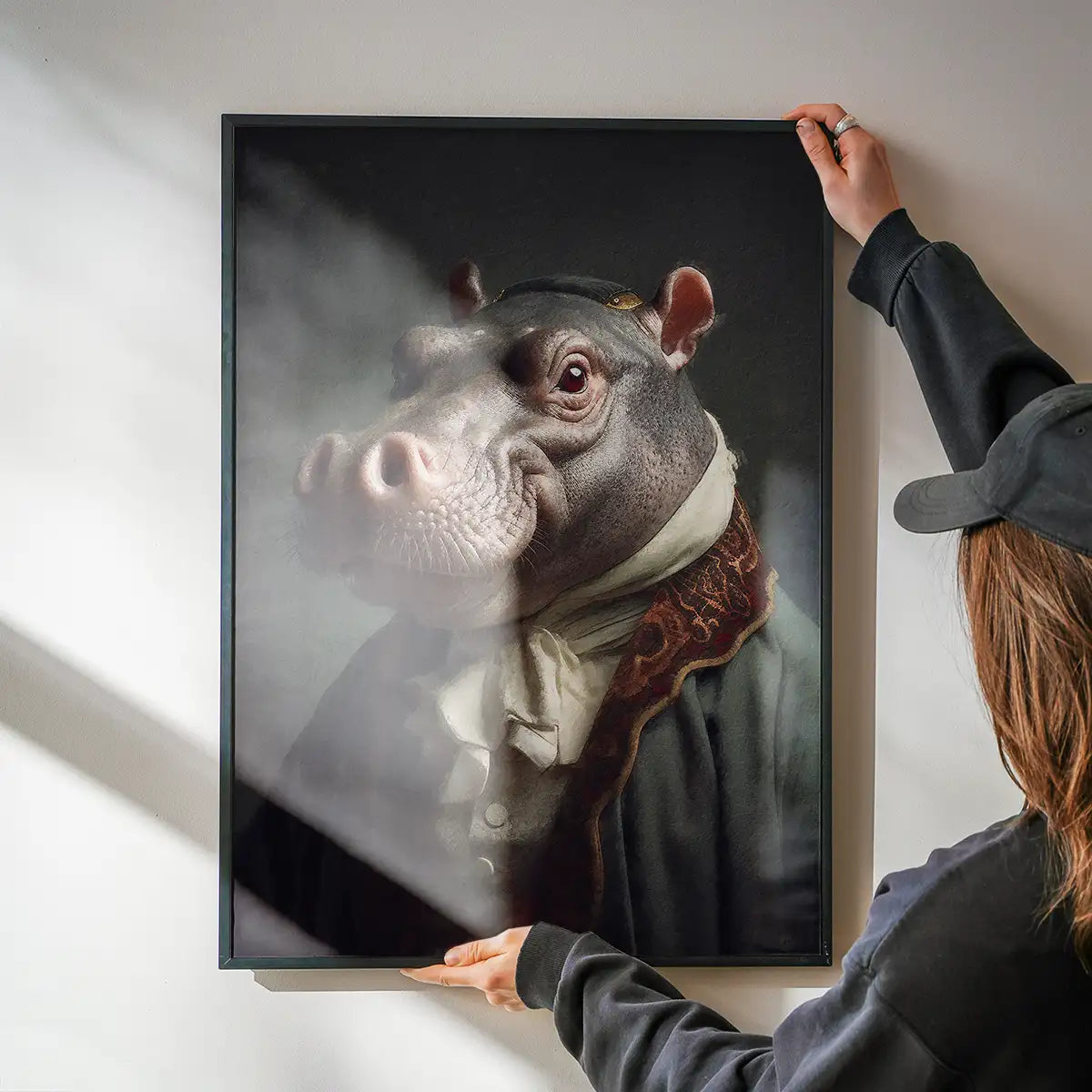 Hippo Animal Portrait Print