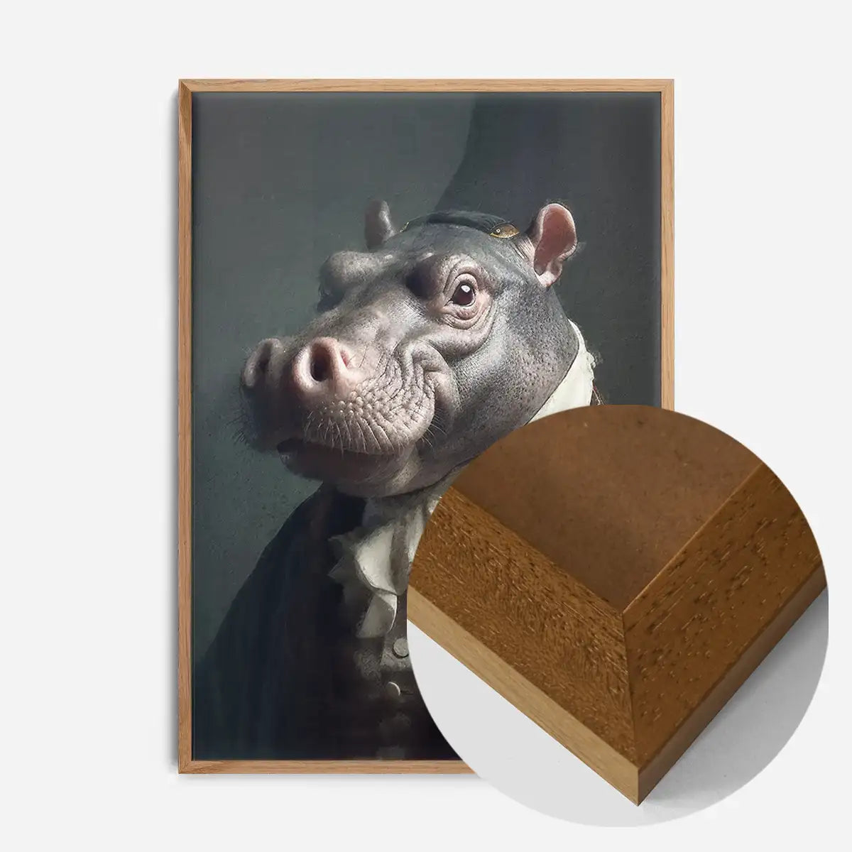 Hippo Animal Portrait Print