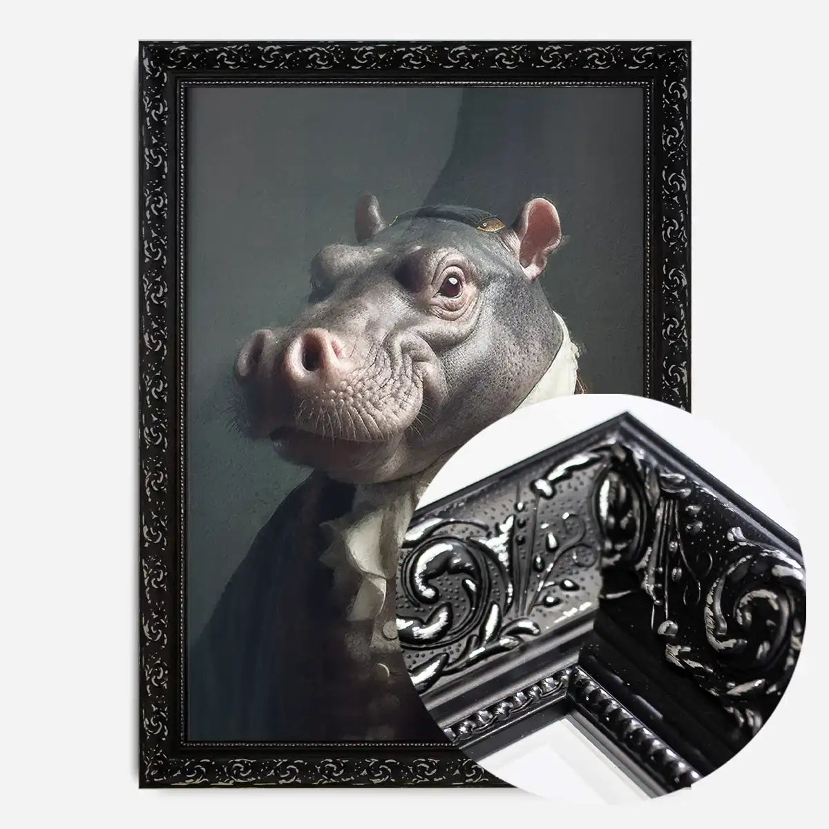Hippo Animal Portrait Print