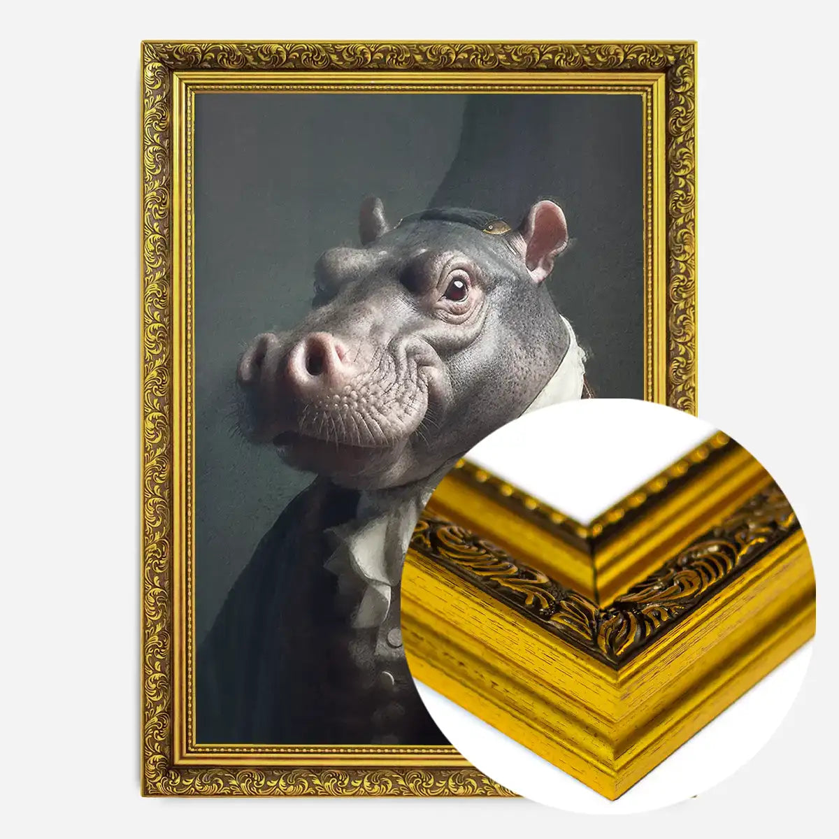 Hippo Animal Portrait Print