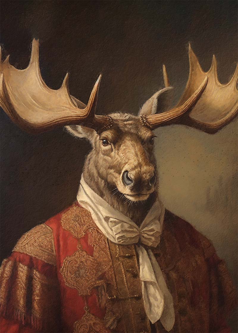 Moose Animal Portrait Print 21x30cm Matte Clearance Print
