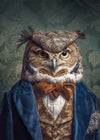 Owl Animal Portrait Print 21x30cm Matte Clearance Print