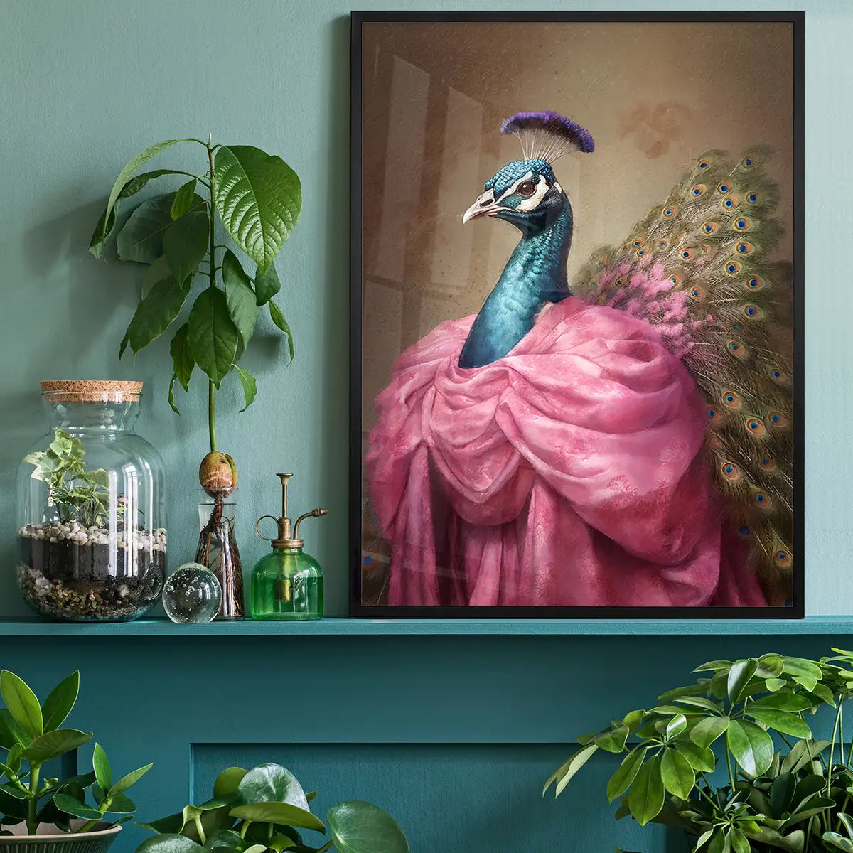 Peacock Animal Portrait Print