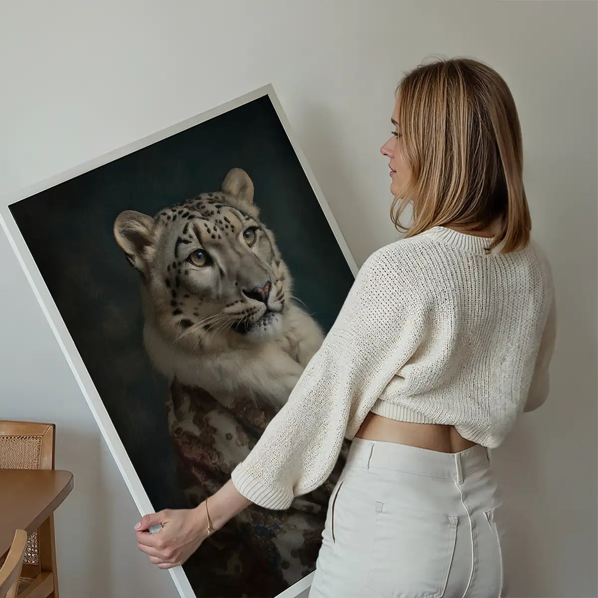 Snow Leopard 1 Animal Portrait Print