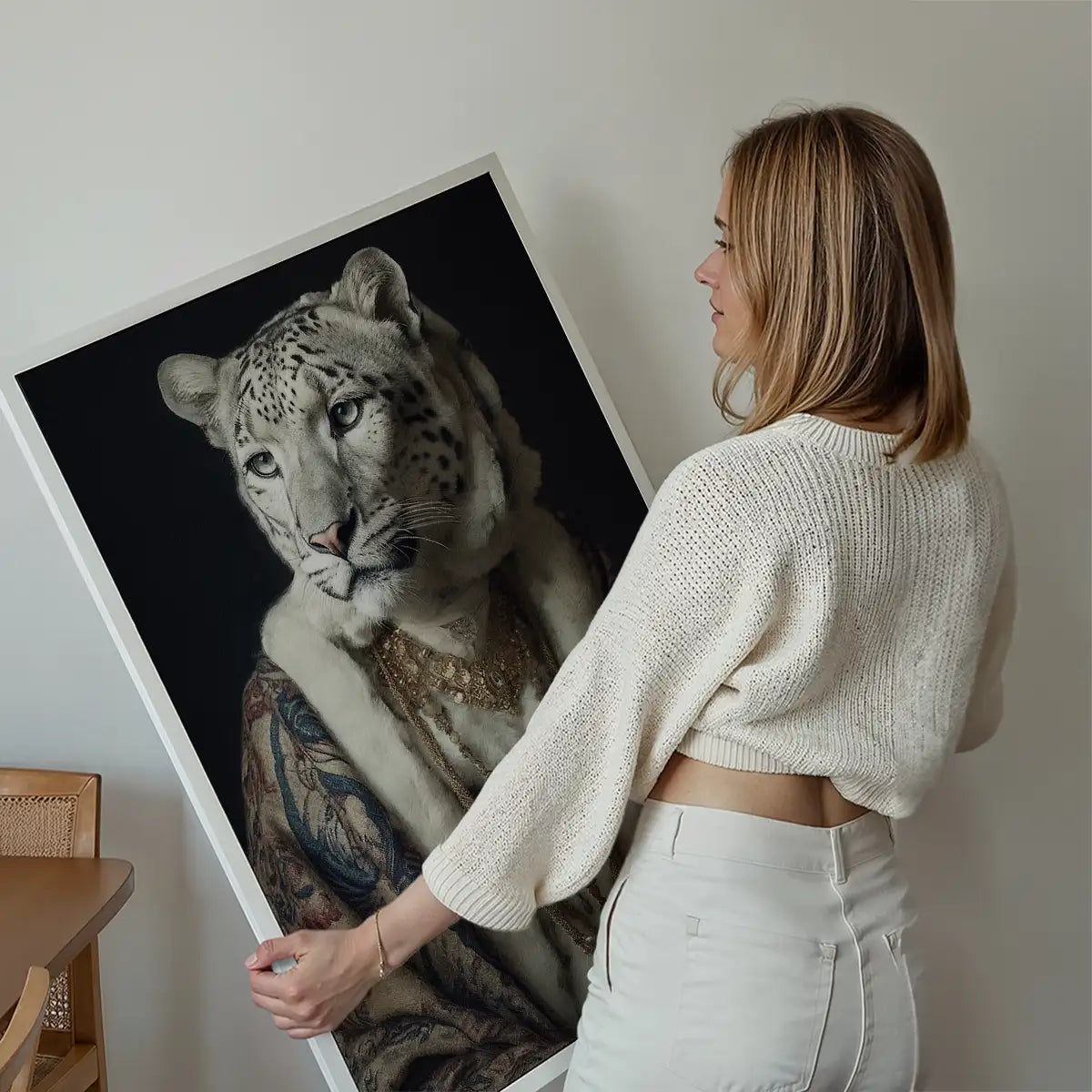 Snow Leopard 2 Animal Portrait Print