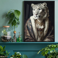Snow Leopard 2 Animal Portrait Print