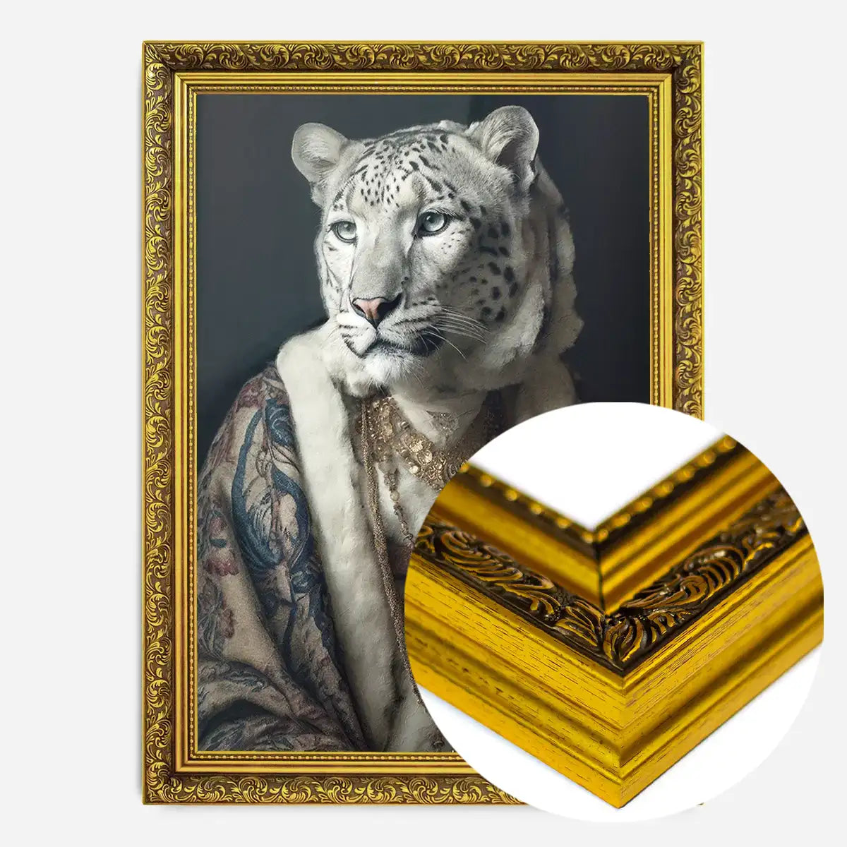 Snow Leopard 2 Animal Portrait Print