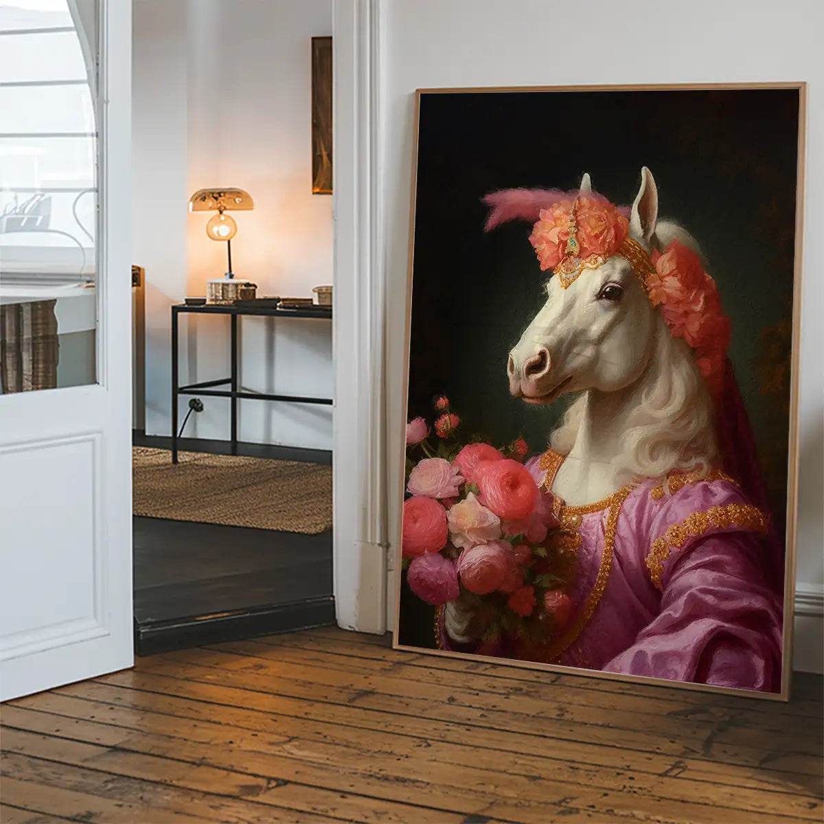 White Horse Animal Portrait Print
