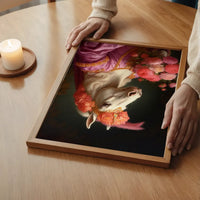 White Horse Animal Portrait Print