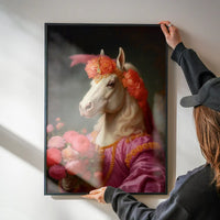 White Horse Animal Portrait Print