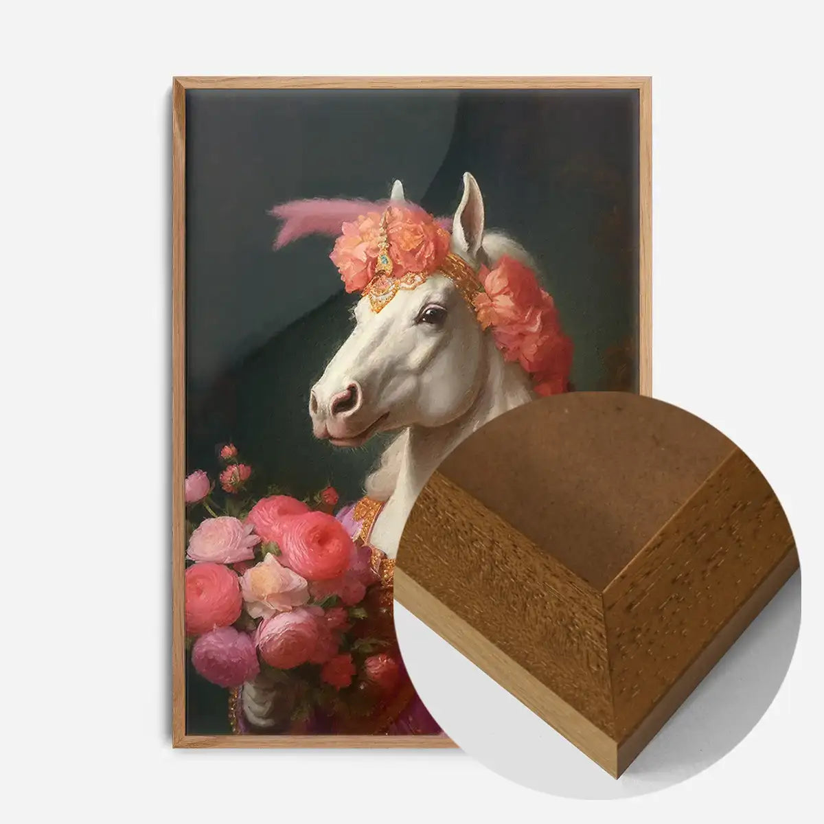 White Horse Animal Portrait Print