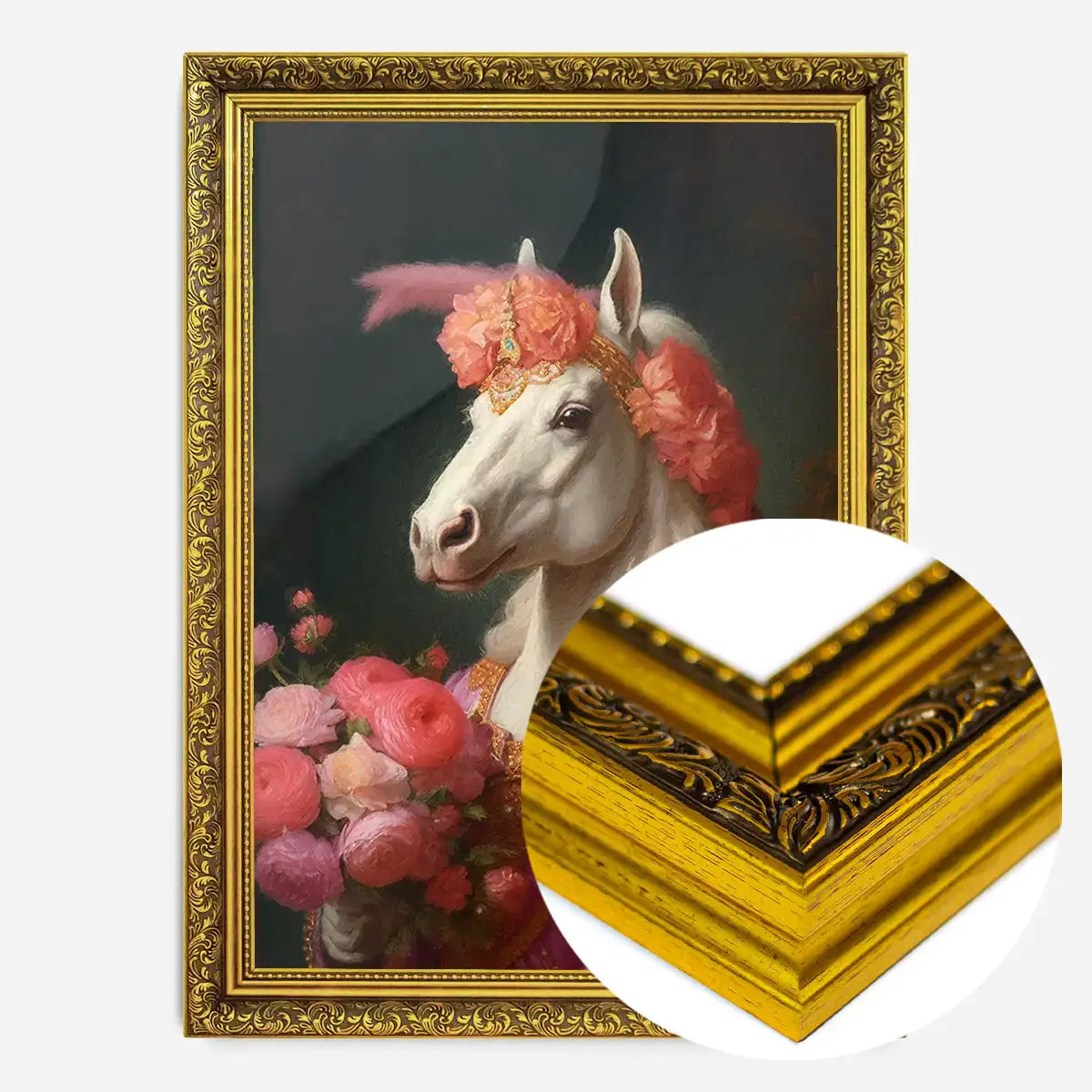 White Horse Animal Portrait Print