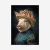Pig Lady Animal Portrait Print
