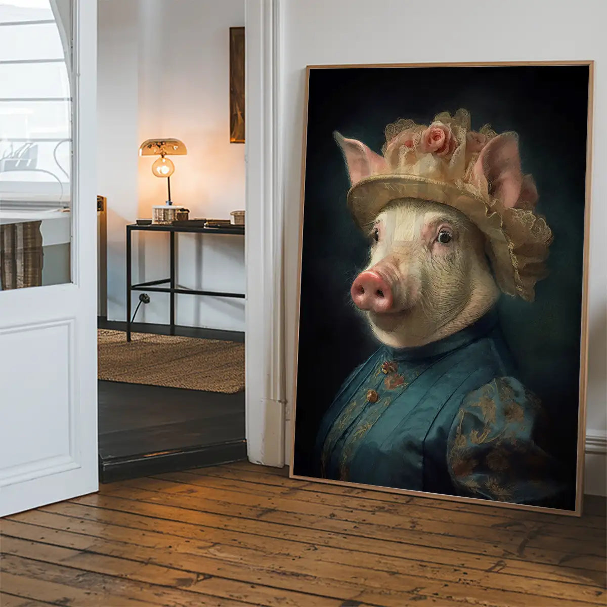Pig Lady Animal Portrait Print