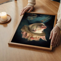 Pig Lady Animal Portrait Print