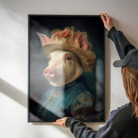 Pig Lady Animal Portrait Print