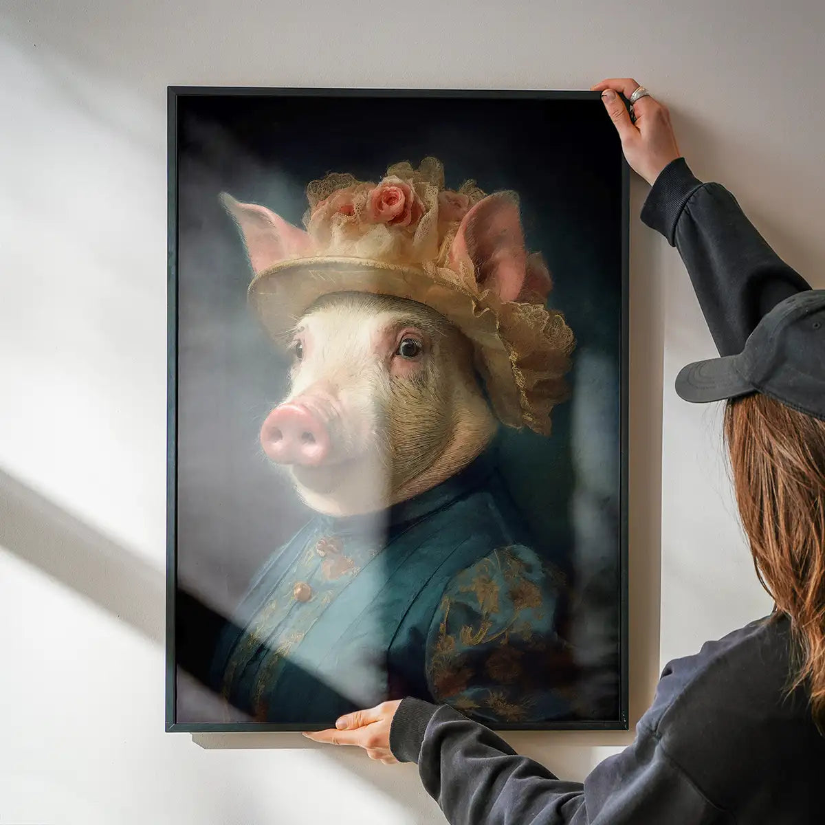Pig Lady Animal Portrait Print