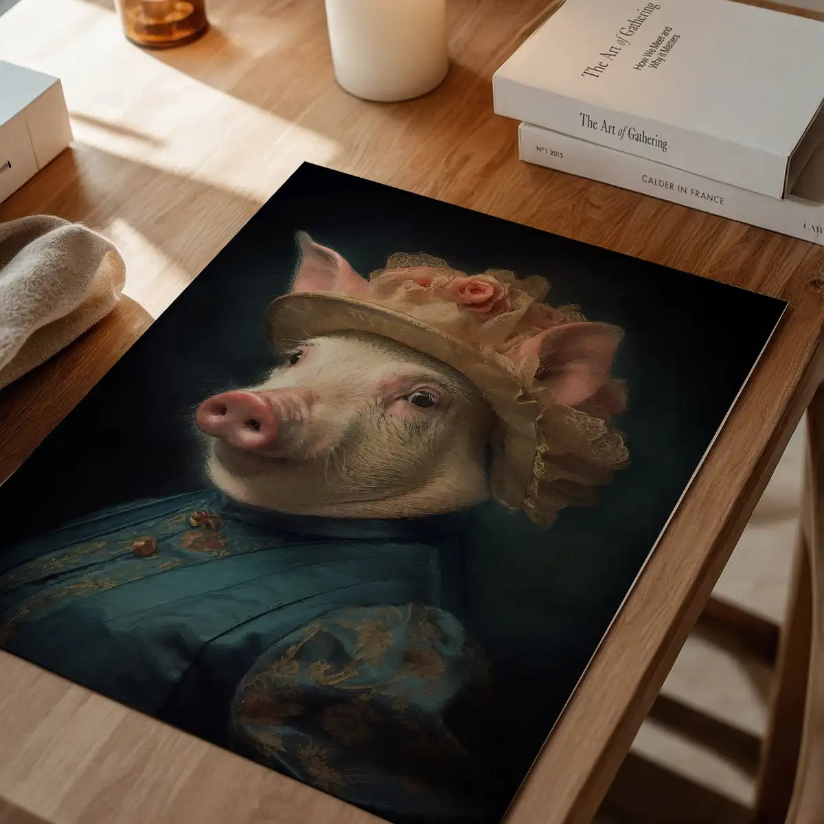Pig Lady Animal Portrait Print