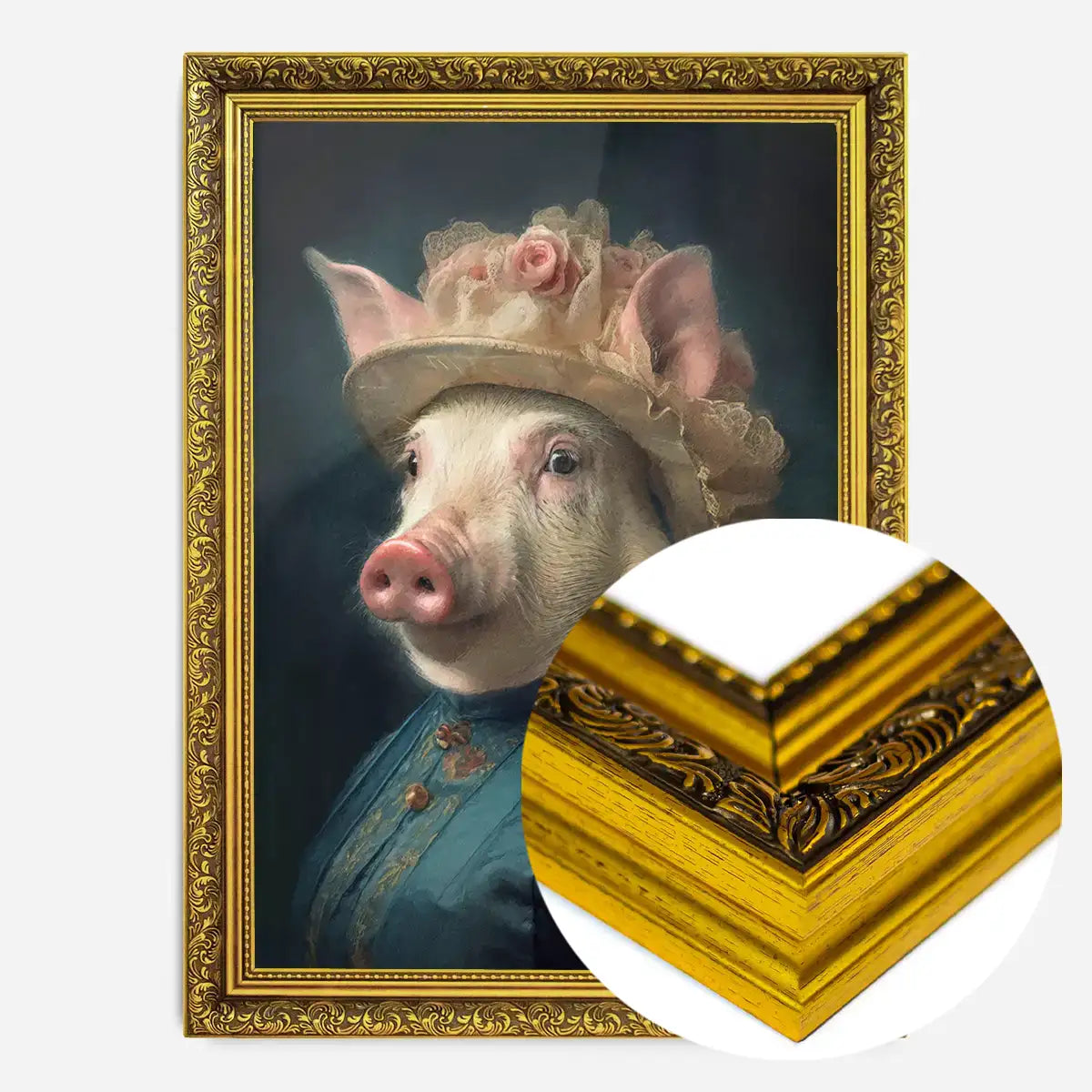 Pig Lady Animal Portrait Print