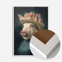Pig Lady Animal Portrait Print