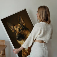 German Shepherd Alsatian Dog Portrait Print