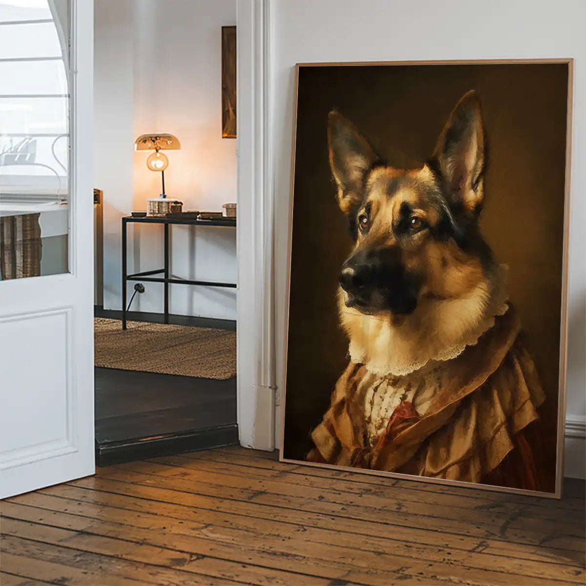 German Shepherd Alsatian Dog Portrait Print