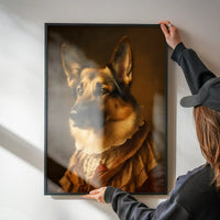 German Shepherd Alsatian Dog Portrait Print