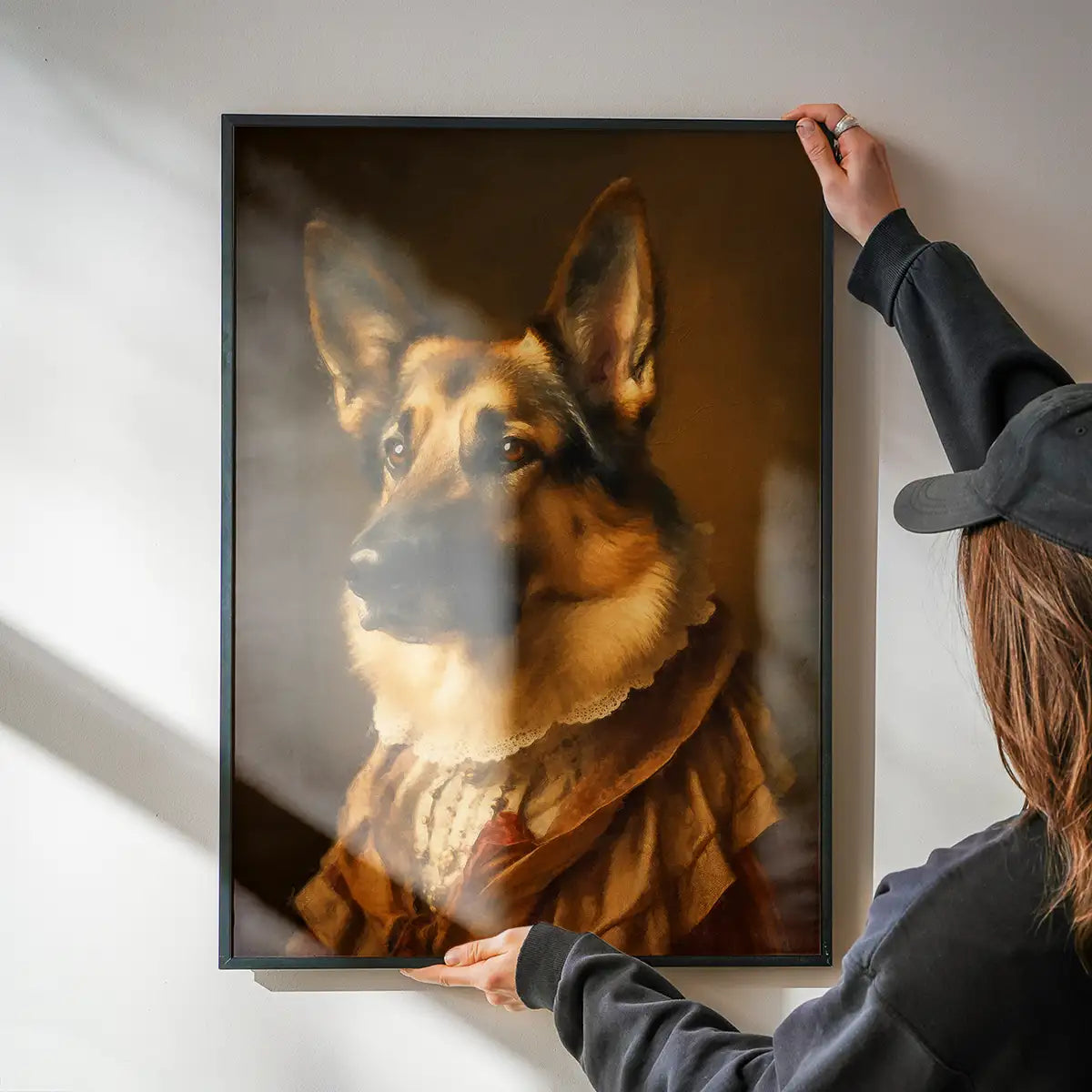 German Shepherd Alsatian Dog Portrait Print