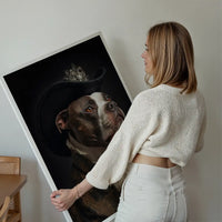 Staffordshire Bull Terrier Staffy With Hat Dog Portrait Print