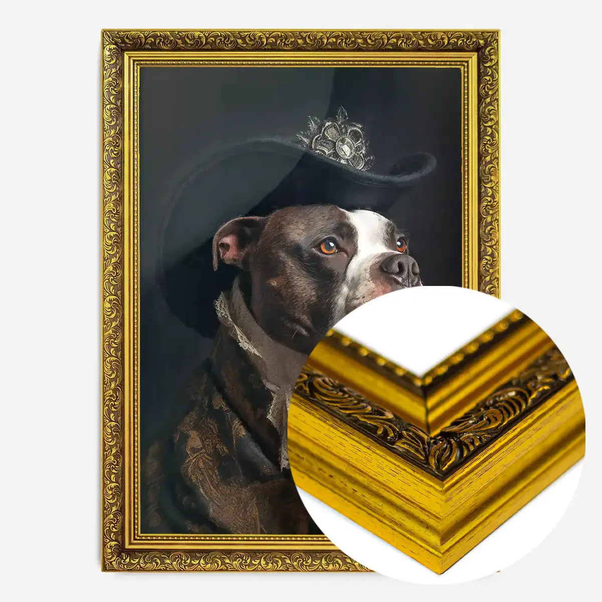 Staffordshire Bull Terrier Staffy With Hat Dog Portrait Print