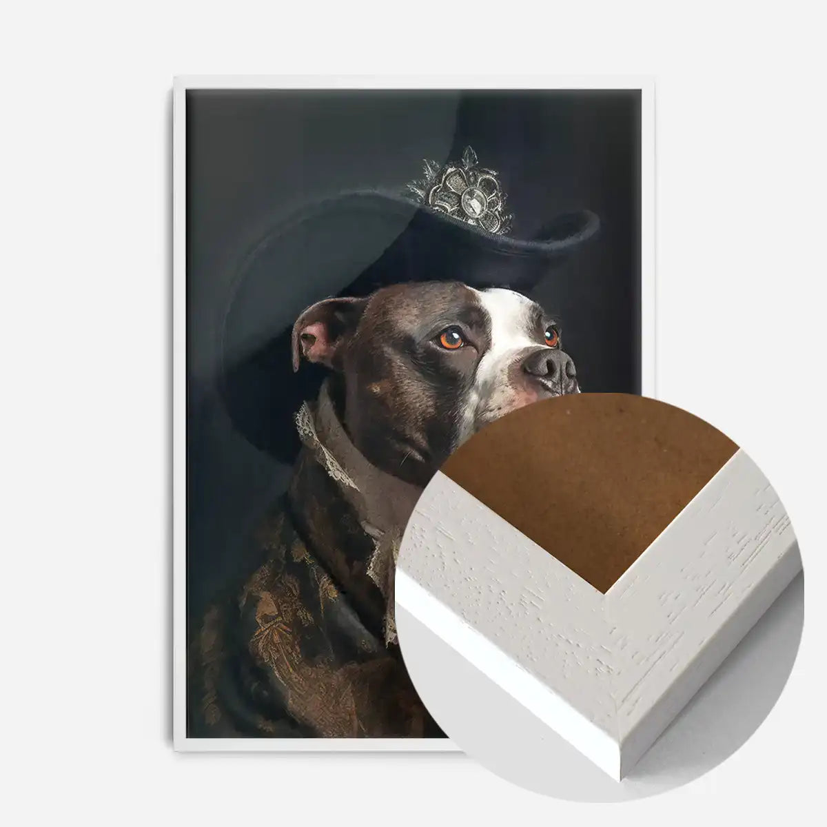Staffordshire Bull Terrier Staffy With Hat Dog Portrait Print