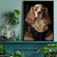 Tan & White Cocker Spaniel Dog Portrait Print
