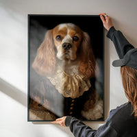 Tan & White Cocker Spaniel Dog Portrait Print