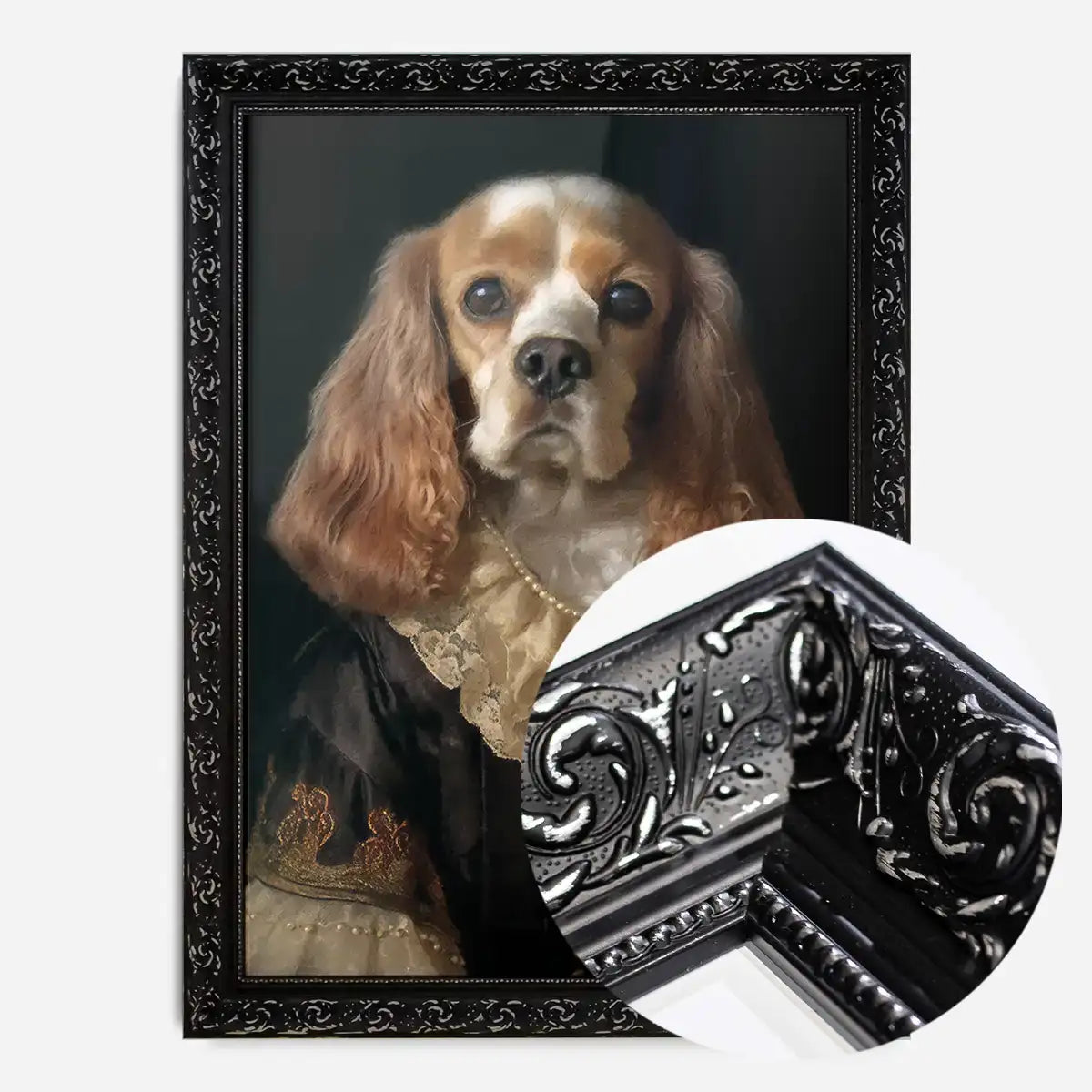 Tan & White Cocker Spaniel Dog Portrait Print